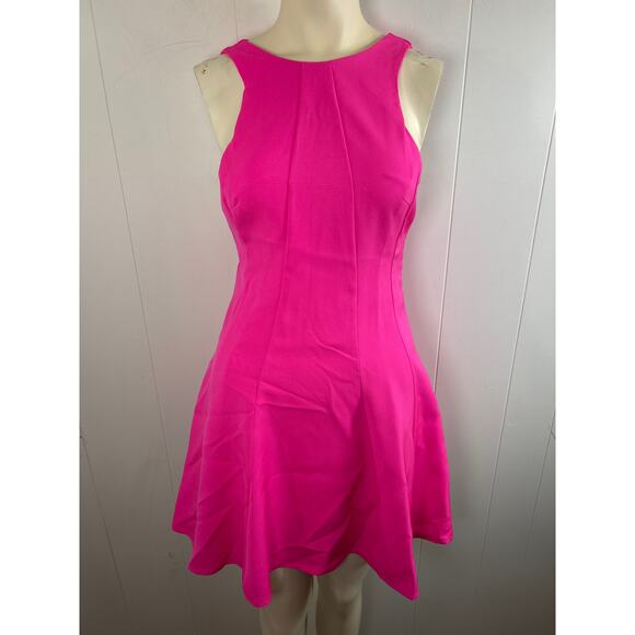 Akira Black Label Hot Pink Mini Dress. Fit and Flare. Size M - Picture 1 of 6